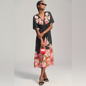 Bl^nk London The Tatiana Kaftan in Black and Pink, One Size Fits All